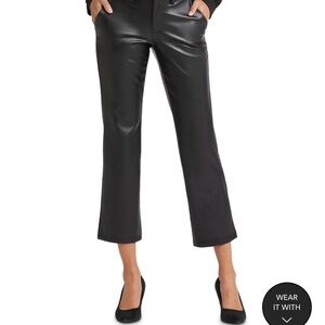 NYDJ Black Faux Leather Ankle Pants